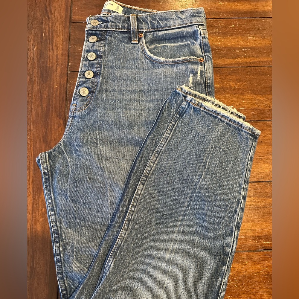 Abercrombie & Fitch Skinny High Rise Jeans - Blue Denim, Size 14/32
